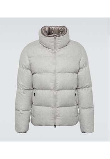 Silk and cashmere puffer jacket