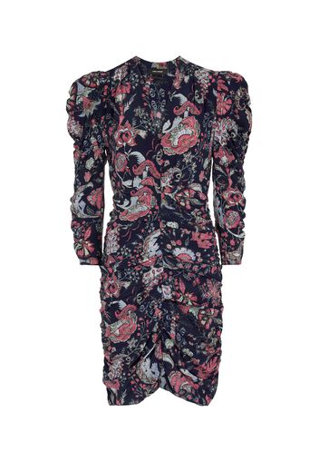 Celina floral stretch-silk minidress