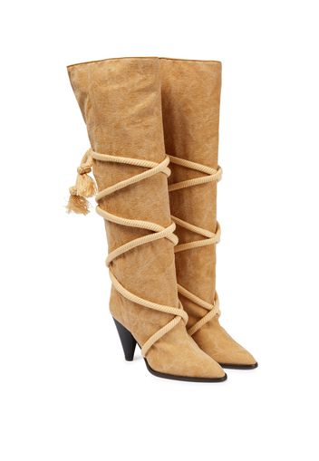 Lophie canvas knee-high boots