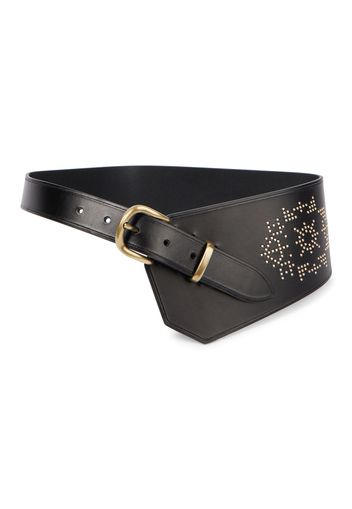 Belly asymmetric leather belt