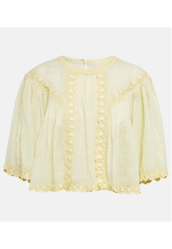 Ogalice eyelet cropped shirt