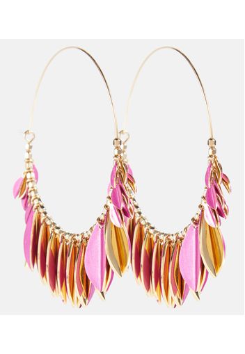 Leaf hoop earrings