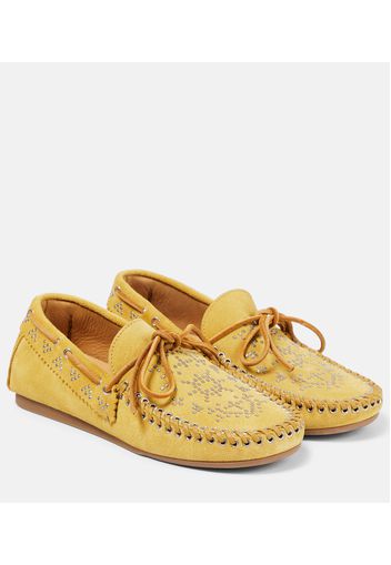 Freen embellished suede moccasins