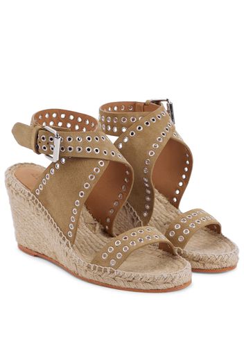 Iriane studded suede espadrille wedges