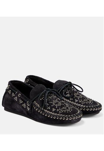 Freen embellished suede moccasins