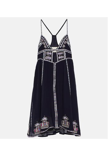 Bretty embroidered cotton and silk minidress