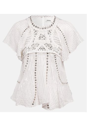 Orna embroidered chiffon top