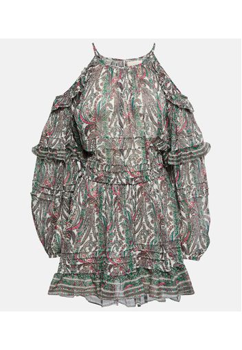 Gabinia printed cotton and silk minidress