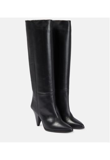 Leather over-the-knee boots