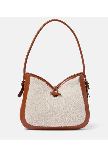 Vigo Medium shearling and leather shoulder bag