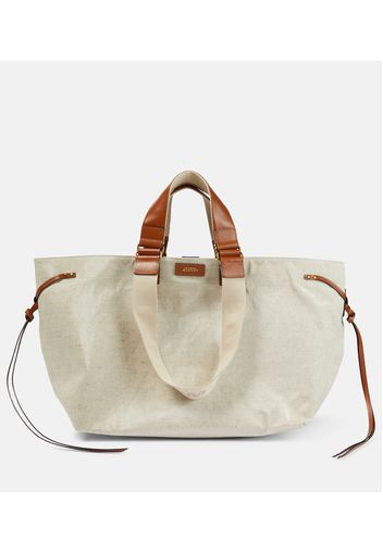 Wardy leather-trimmed canvas tote bag