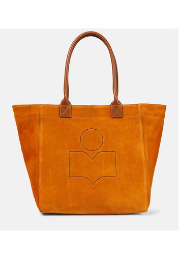 Yenky Small logo-embroidered suede tote bag