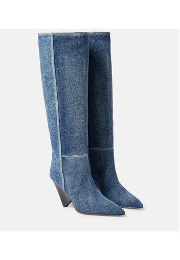 Lakita denim knee-high boots