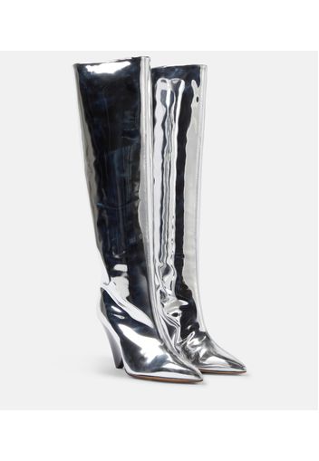 Lakita mirrored knee-high boots