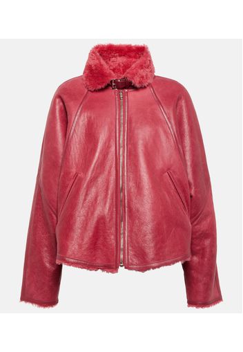 Acassy shearling-trimmed leather jacket