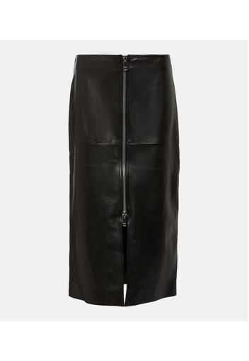 Ediaz leather midi skirt