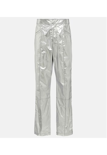 Anea high-rise coated cotton pants