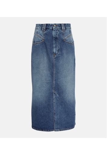 Dipoma denim midi skirt