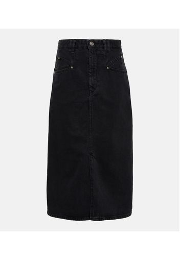 Dipoma denim midi skirt