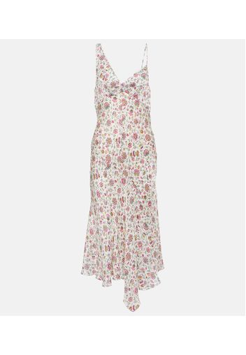 Lucia floral satin midi dress