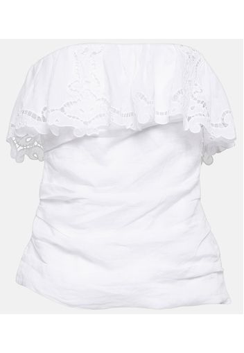 Kesha embroidered ramie top