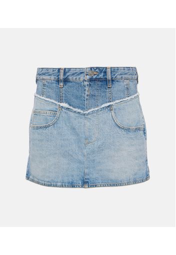 High-rise denim miniskirt