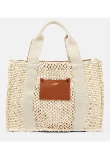 Aruba Medium raffia-effect tote bag