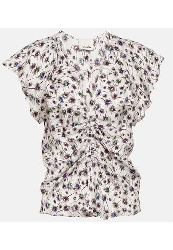 Lonea ruched printed top