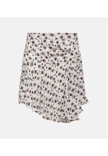 Selena printed asymmetric miniskirt