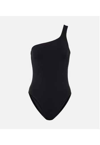 Sage cutout one-shoulder swimsuit