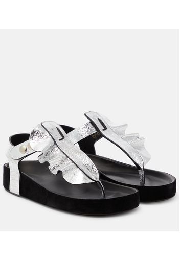 Isela metallic leather sandals