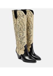 Leila leather and suede cowboy boots