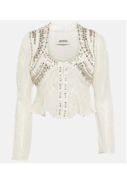 Olaya embellished cropped silk jacket