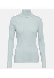 Ribbed-knit cashmere turtleneck sweater