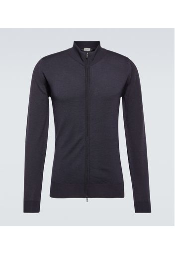 Claygate virgin wool zip-up sweater