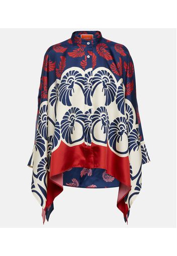 Foulard printed silk shirt