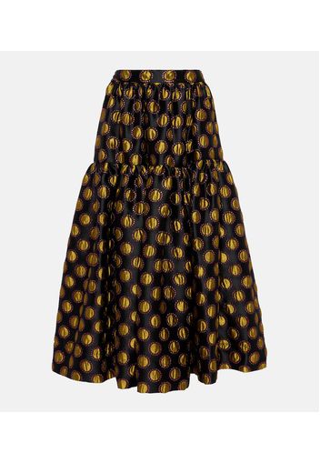 Oscar jacquard midi skirt