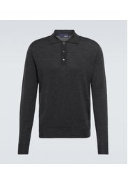 Wool, cashmere and silk polo sweater