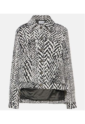 Herringbone jacquard wool jacket