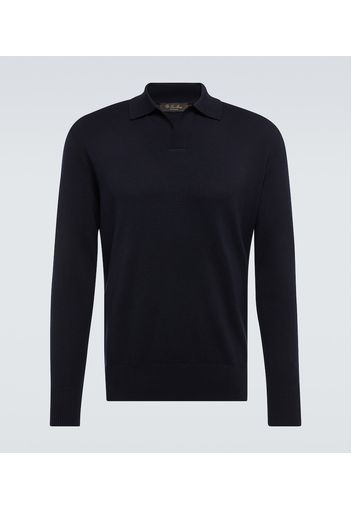 Buttonless wool polo shirt