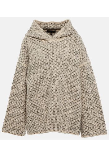 Monte Bianco hooded cashmere poncho