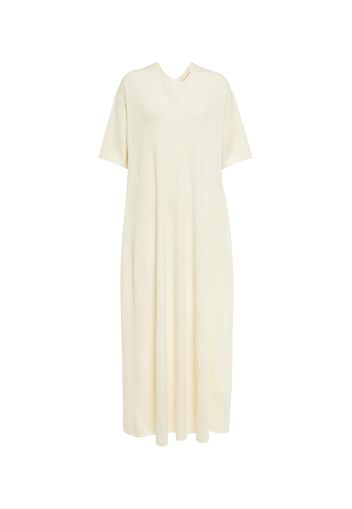 Ribbed-knit cashmere and silk midi dress