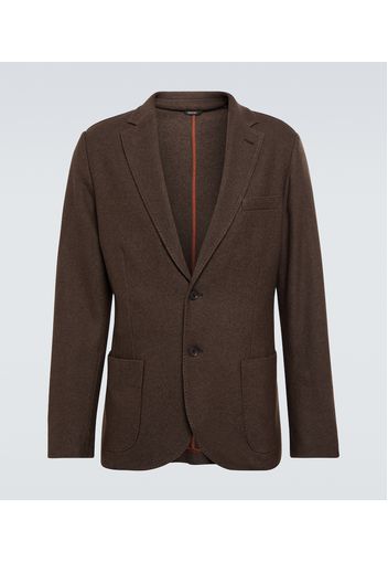 2B cashmere and silk piquÃ© blazer