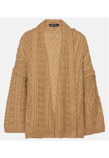 Cable-knit cashmere and mohair cardigan