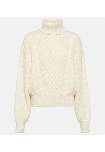 Aran-knit cashmere and mohair sweater