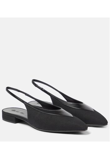 Rebecca leather-trimmed slingback flats