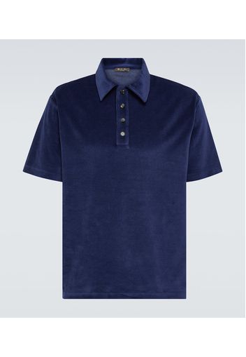 Cotton and silk chenille polo shirt