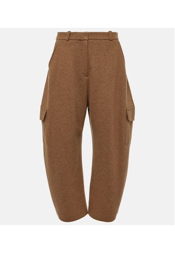 Mid-rise cashmere-blend wide-leg pants