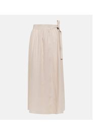 Linen midi skirt