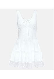 Ceronne lace-trimmed cotton minidress